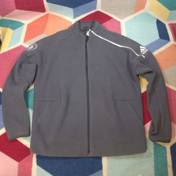 Adidas B.A.A. BOSTON MARATHON "2018 MARATHON" Full ZIP Jacket Size Large - Picture 1 of 6